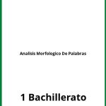 Analisis Morfologico De Palabras 1 Bachillerato Ejercicios  PDF