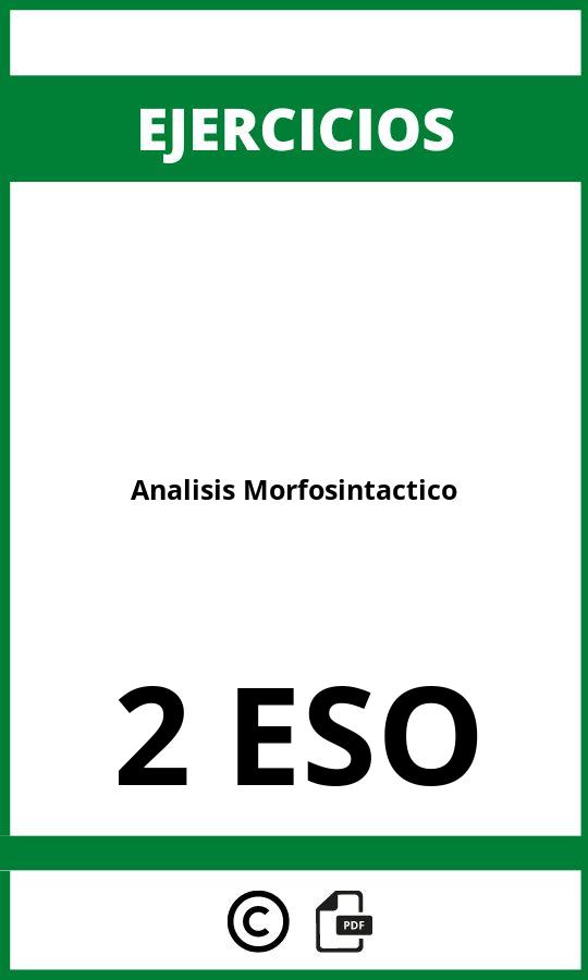 Analisis Morfosintactico 2 ESO Ejercicios  PDF