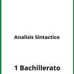 Analisis Sintactico 1 Bachillerato Ejercicios  PDF