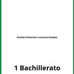 Analisis Sintactico 1 Bachillerato Oraciones Simples Ejercicios  PDF