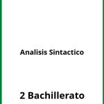 Analisis Sintactico 2 Bachillerato Ejercicios  PDF