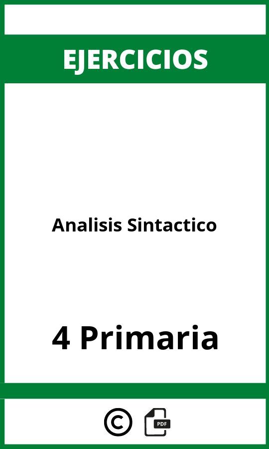 Analisis Sintactico 4 Primaria Ejercicios  PDF