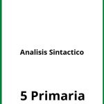 Analisis Sintactico 5 Primaria Ejercicios  PDF