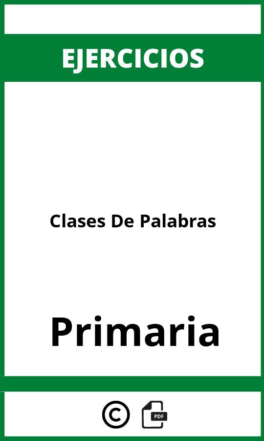 Clases De Palabras Ejercicios Primaria PDF
