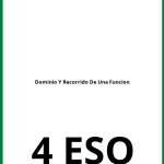 Dominio Y Recorrido De Una Funcion Ejercicios  4 ESO PDF