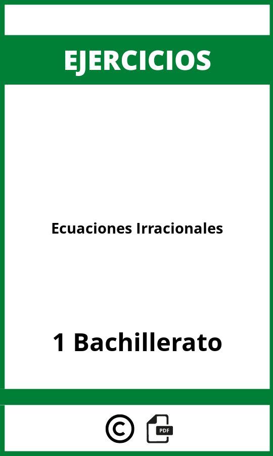 Ecuaciones Irracionales 1 Bachillerato Ejercicios  PDF