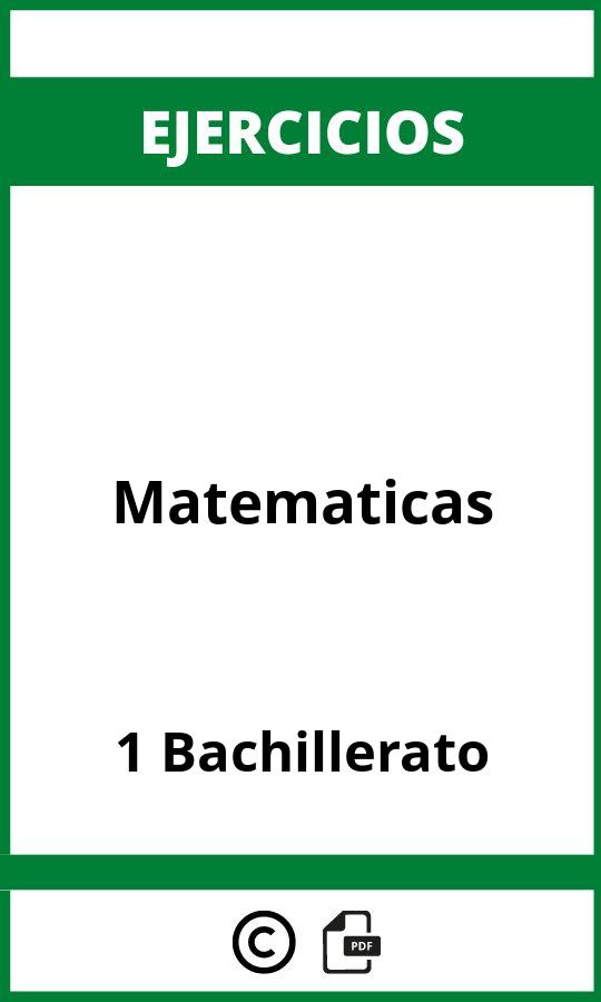 Ejercicios 1 Bachillerato Matematicas PDF