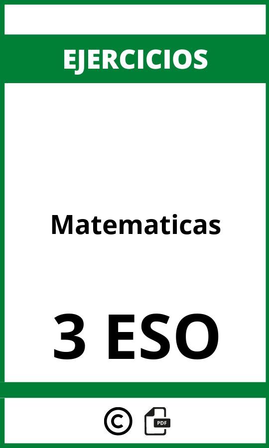 Ejercicios 3 ESO PDF Matematicas