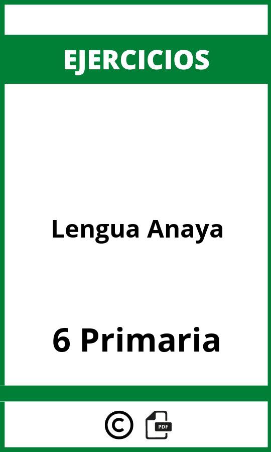 Ejercicios 6 Primaria Lengua Anaya PDF