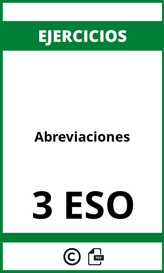 Ejercicios Abreviaciones 3 ESO PDF