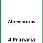 Ejercicios Abreviaturas 4 Primaria PDF