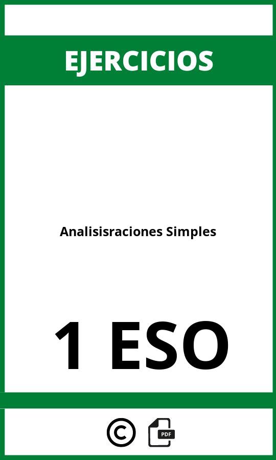 Ejercicios Analisis Oraciones Simples 1 ESO PDF