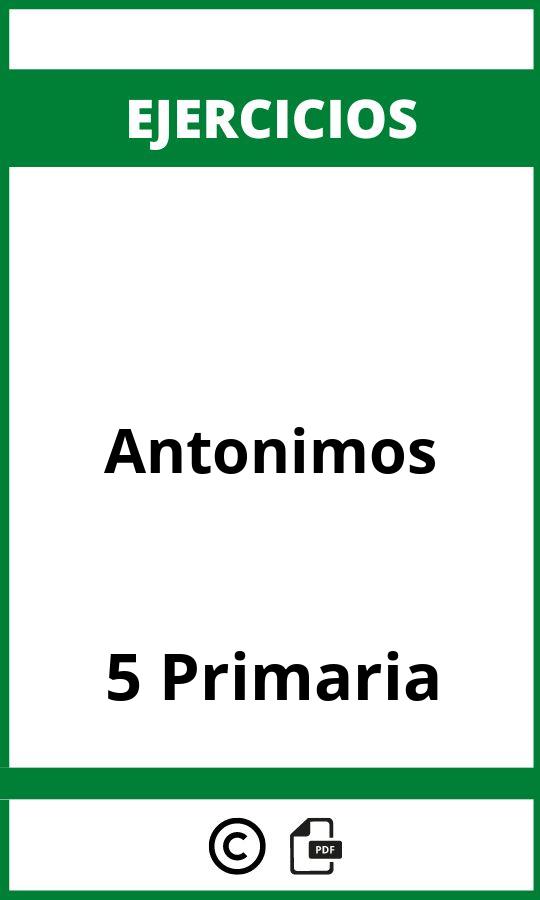 Ejercicios Antonimos 5 Primaria PDF