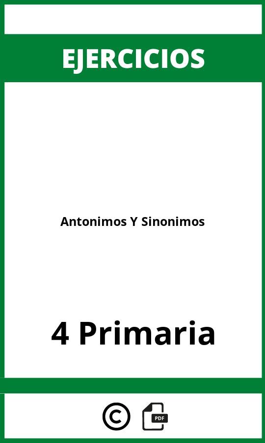 Ejercicios Antonimos Y Sinonimos 4 Primaria PDF