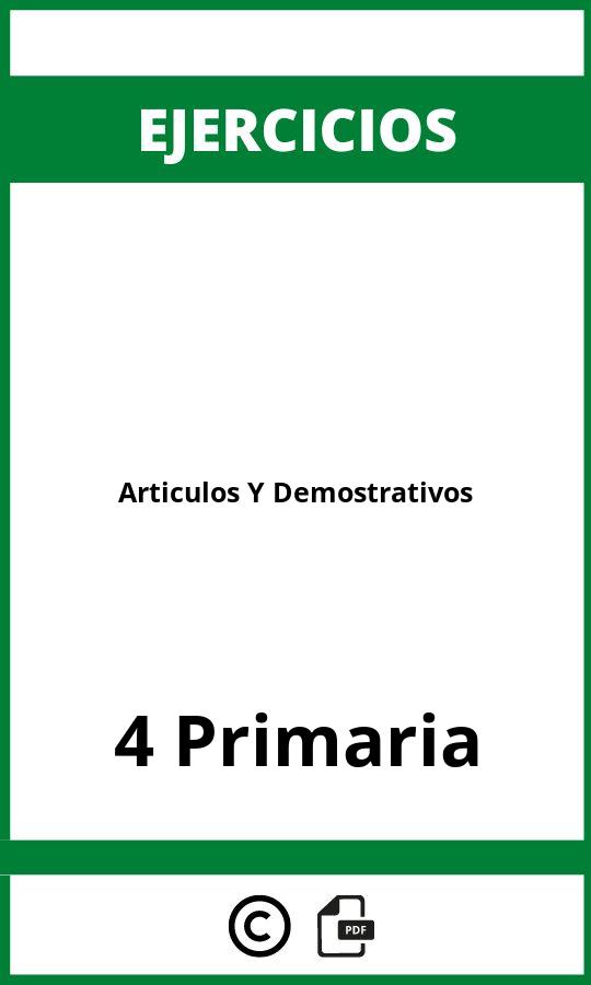 Ejercicios Articulos Y Demostrativos 4 Primaria PDF