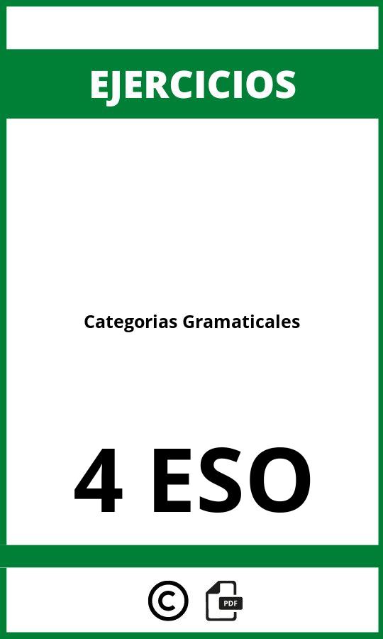 Ejercicios Categorias Gramaticales 4 ESO PDF