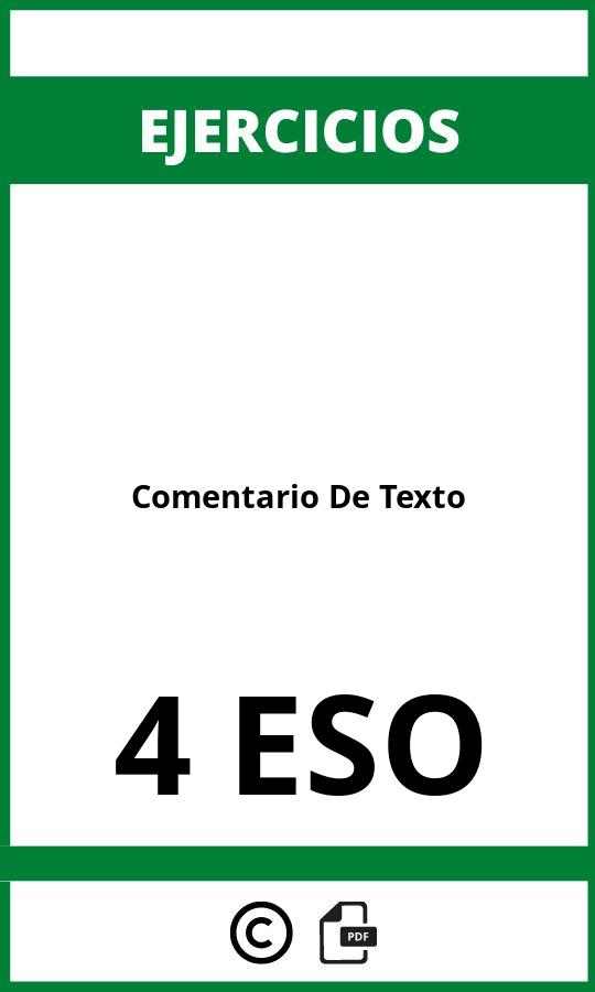 Ejercicios Comentario De Texto 4 ESO PDF