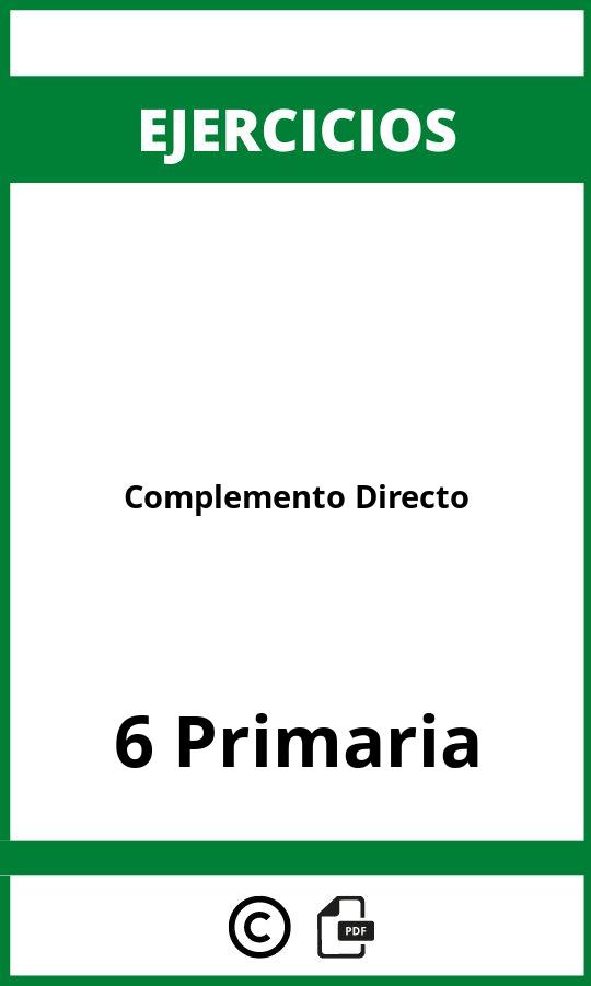 Ejercicios Complemento Directo 6 Primaria PDF