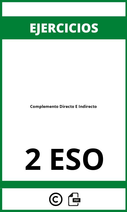 Ejercicios Complemento Directo E Indirecto 2 ESO PDF
