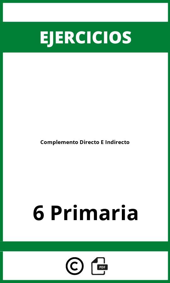 Ejercicios Complemento Directo E Indirecto 6 Primaria PDF