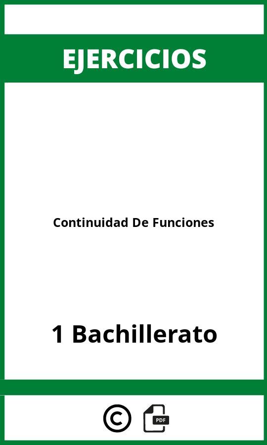 Ejercicios Continuidad De Funciones 1 Bachillerato PDF