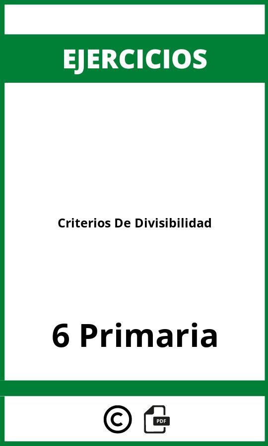 Ejercicios Criterios De Divisibilidad 6 Primaria PDF