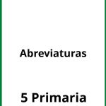 Ejercicios De Abreviaturas 5 Primaria PDF