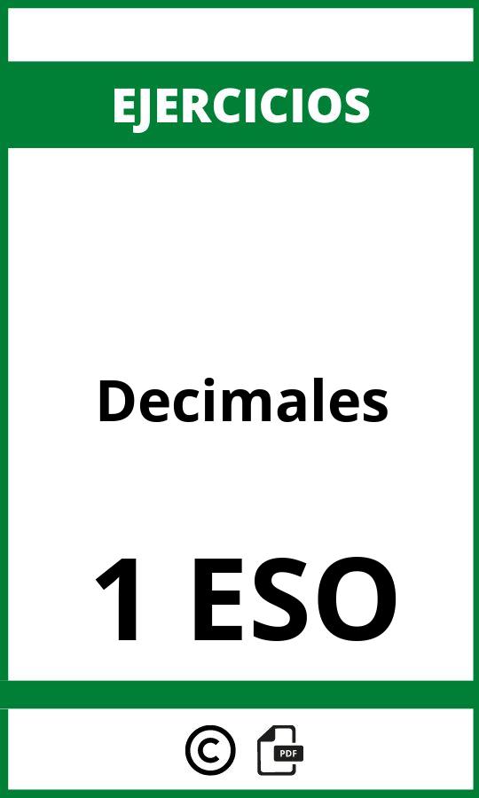 Ejercicios De Decimales 1 ESO PDF