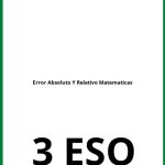 Ejercicios De Error Absoluto Y Relativo Matematicas 3 ESO PDF