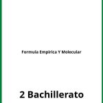 Ejercicios De Formula Empirica Y Molecular 2 Bachillerato PDF