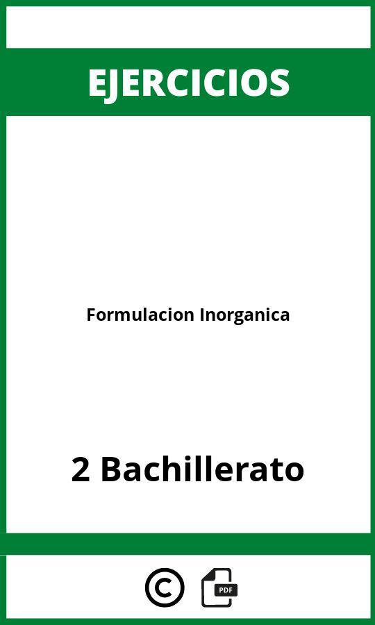 Ejercicios De Formulacion Inorganica 2 Bachillerato PDF