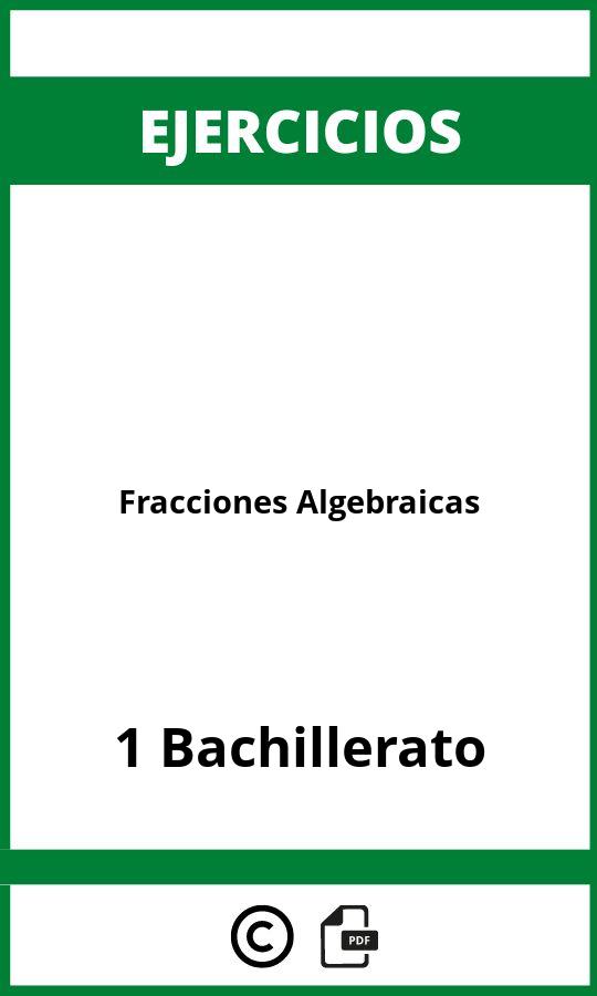 Ejercicios De Fracciones Algebraicas 1 Bachillerato PDF
