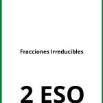 Ejercicios De Fracciones Irreducibles 2 ESO PDF