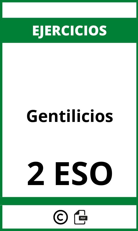 Ejercicios De Gentilicios 2 ESO PDF