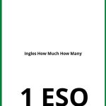 Ejercicios De Ingles 1 ESO How Much How Many PDF