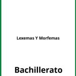 Ejercicios De Lexemas Y Morfemas Bachillerato  PDF