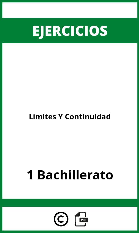 Ejercicios De Limites Y Continuidad 1 Bachillerato PDF