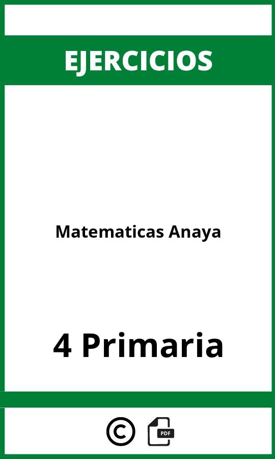 Ejercicios De Matematicas 4 Primaria Anaya PDF