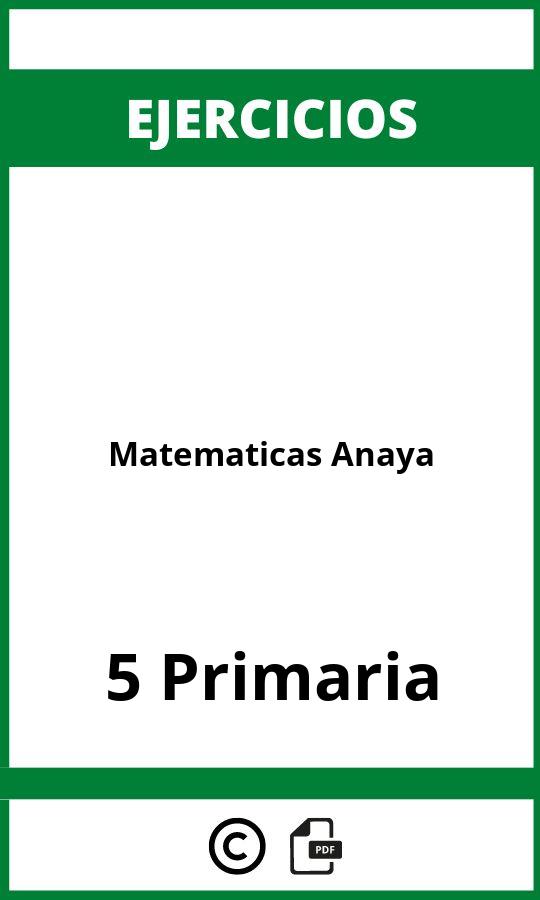 Ejercicios De Matematicas 5 Primaria Anaya PDF