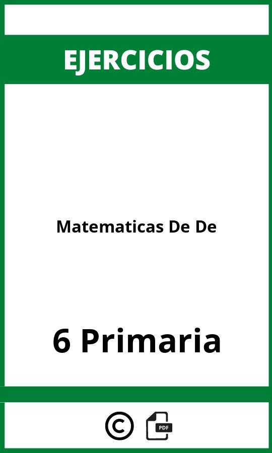 Ejercicios De Matematicas De 6 De Primaria PDF