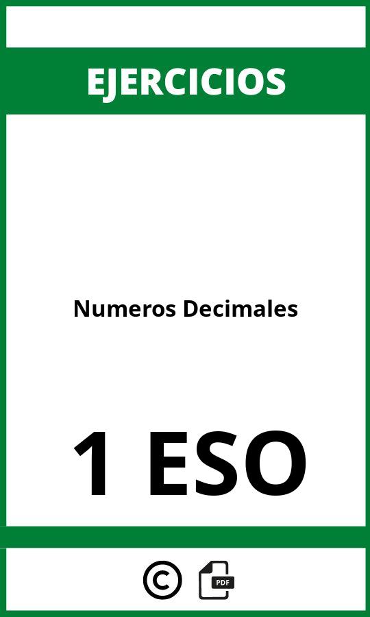 Ejercicios De Numeros Decimales 1 ESO PDF