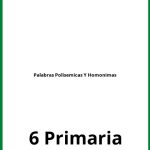 Ejercicios De Palabras Polisemicas Y Homonimas 6 Primaria PDF