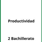 Ejercicios De Productividad 2 Bachillerato PDF