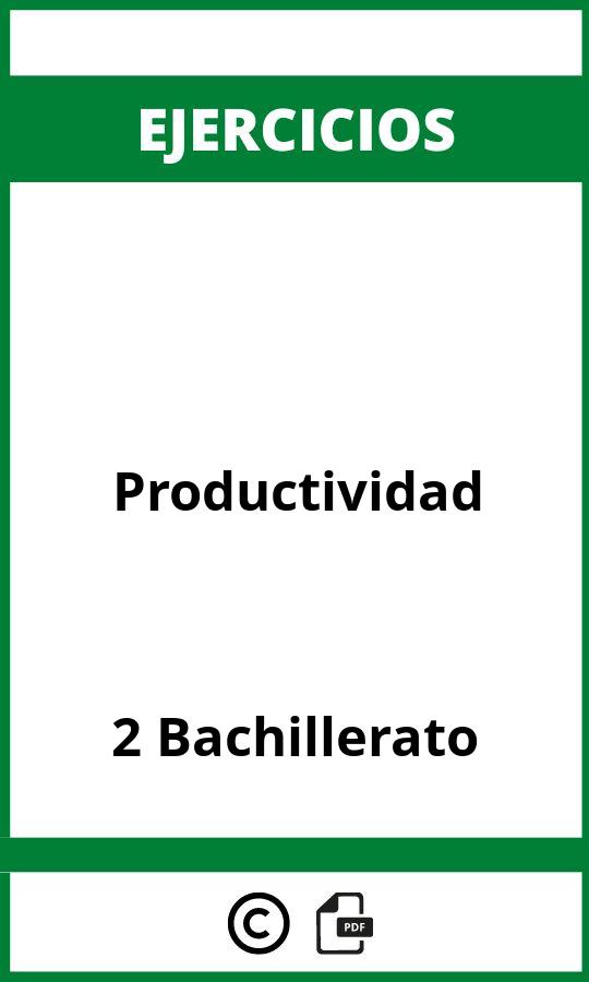 Ejercicios De Productividad 2 Bachillerato PDF