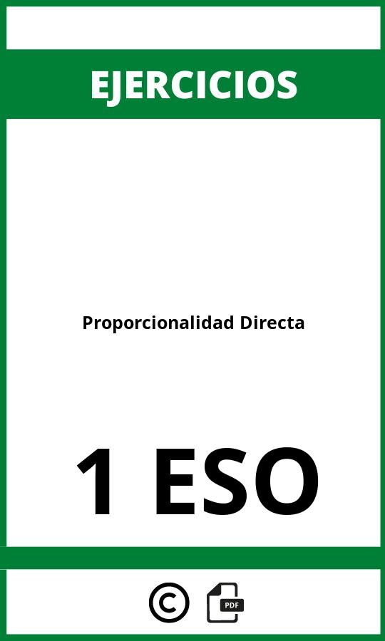 Ejercicios De Proporcionalidad Directa 1 ESO PDF
