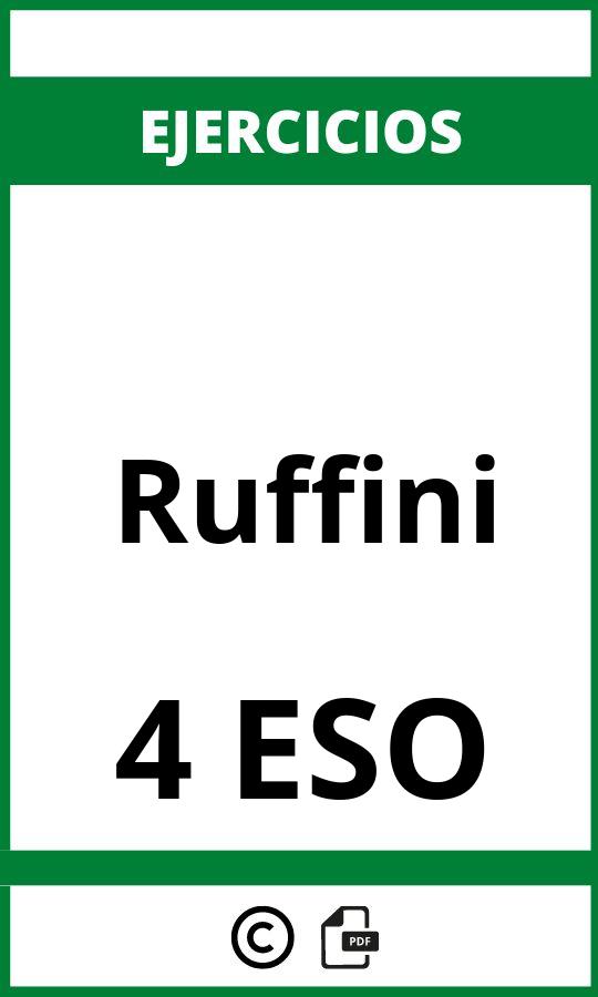 Ejercicios De Ruffini 4 ESO PDF