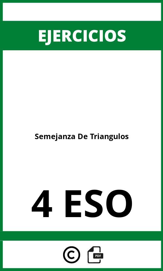 Ejercicios De Semejanza De Triangulos 4 ESO PDF