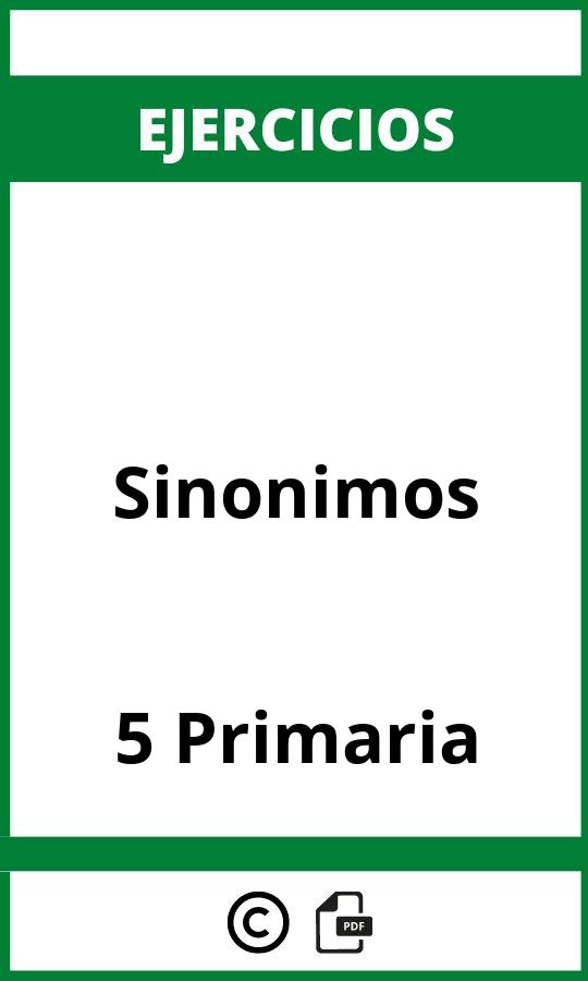 Ejercicios De Sinonimos 5 Primaria PDF