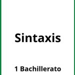 Ejercicios De Sintaxis 1 Bachillerato PDF