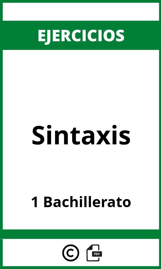 Ejercicios De Sintaxis 1 Bachillerato PDF